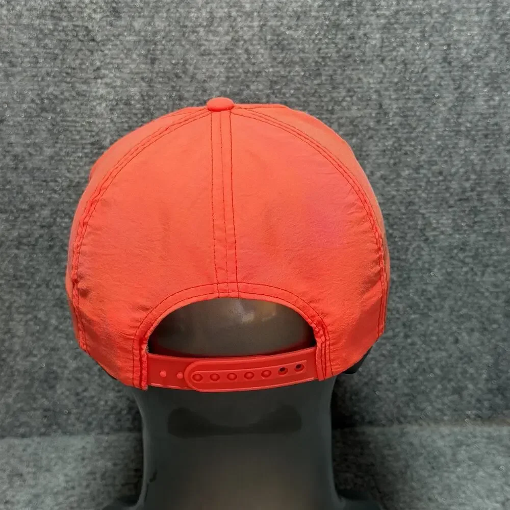 Vintage 90’s Nylon Neon Orange SnapBack Trucker Hat Team Straight Line OSFA